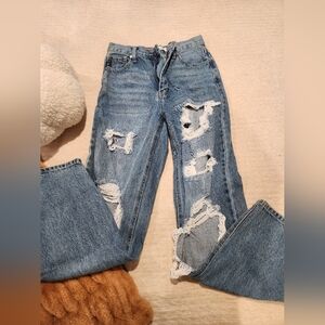 Kancan Boyfriend High rise Distressed Jeans